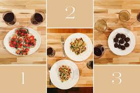 Date Idea 3 Course Meal Three Course Meal Wine Food Pairing 3 Course Meals