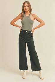 Kristen Straight Wide Leg Denim Pants