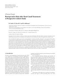 Root canal treatment is performed under local anesthesia. Pdf Postoperative Pain After Root Canal Treatment A Prospective Cohort Study
