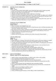 utility operator resume samples