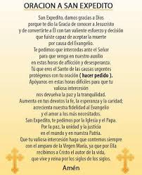 Mi san expedito de las causas justas y urgentes, intercede por mi junto a nuestro señor jesuscristo, para que venga en mi socorro en esta hora de aflicción y desesperanza. San Expedito Chile Community Facebook