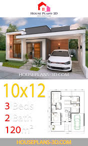 House Design 10x12 With 3 Bedrooms Terrace Roof House Plans 3d In 2020 House Plans House Construction Plan House Plan Gallery