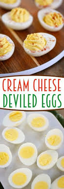 Cream Cheese Deviled Eggs Cheese Deviled Eggs Recipes Snacks
