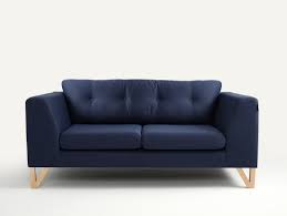 Typisch skandinavisch ist das zweisitzer sofa. Designer Sofa Willy 2er Dunkel Blau Skandinavisch Holzfusse