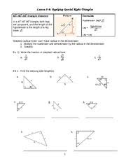 What are sine, cosine, and tangent? Unit 8 Right Triangles And Trigonometry Homework 2 Special Right Triangles Answer Key