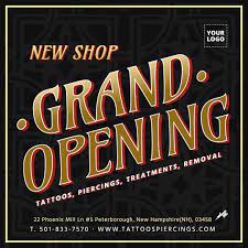 New Shop Grand Opening Editable Banner Tattoo Studio Marketing Guide Marketing Template