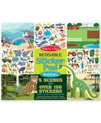 Melissa Doug 2 Pk Reusable Sticker Pads Sticker Book Activities Habitats