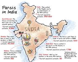 The Parsi map of India Illustration ...