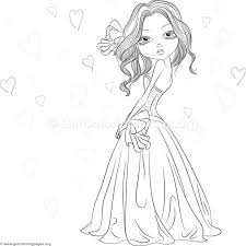 Free Downloads Lady With Pretty Dress Coloring Pages Coloring Coloringbook Coloringpages Kids Cartoon Girl Drawing Cartoon Drawings Cute Cartoon Girl