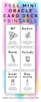 You may unsubscribe at any time. Free Mini Oracle Card Deck Printable Oracle Cards Decks Tarot Journal Ideas Oracle Card Decks