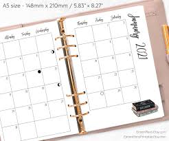 2020 2021 Printable Weekly Inserts A5 Witchy 2020 201 Weekly Printable Wo2p Monthly Calendar Moon Phases Cal In 2020 A5 Planner A5 Planner Inserts Planner Inserts