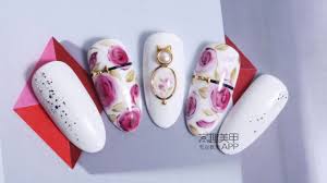 watch nail retro blooming roses 推荐 第533期 复古玫瑰晕染花 youtube gel nail art nails nail designs