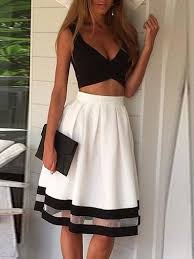 Two Piece Set Midriff Baring High Waist Casual Dress Tank Dresses Skirt Fashion Fashion Nice Dresses