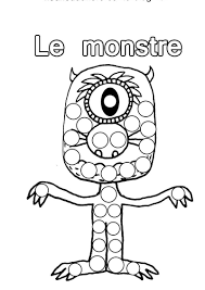 coloriage halloween monstre de glands simple