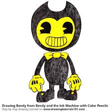 This ink stone has the shape of a rectangle and a form of a dragon is carved around the ink stone. Bendy From Bendy And The Ink Machine Colored Pencils Drawing Bendy From Bendy And The Ink Machine With Color Pencils Drawingtutorials101 Com