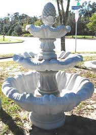 Paint your fountain if you desire. 3 Tier Italian Pineapple Fountain Concrete Fountains Concrete Garden Garden Water Fountains