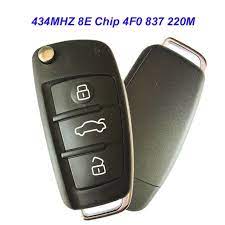 Mk090035 3 Button 434mhz 8e Chip Flip Key For Audi Q7 A6 4f0 837 220m Remote Key Fob Audi Q7 Audi Key Fob