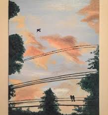 Sunset Birds Flying In The Sky Painting The Sunset Was Close So She Knew She Needed To Fly Away Before Wintertime She Was Gone Painting Oilpainting Oil Art Artistso Painting Art Oil Painting