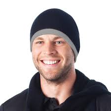 contrast knit beanie