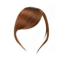 Styling a full sew in with bangs allows women to drastically change their hair in just a few hours. Amazon Com Dsoar Thick Side Bangs Clip In Real Human Hair Bangs Natural Clip On Side Bangs Straight Fringe Hair Extensions Light Brown Color With Temples Beauty