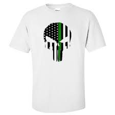 Punisher skull thin green line american flag subdued decal. Printed Thin Green Line Ems Shirt Patriotic Skull Gildan G200