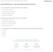 There are better things in life than getting. Quiz Worksheet The Storyteller By Saki Summary Study Com