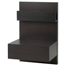 With mitered continuous wrap around grain on the top and sides , concealed edge joinery. Malm Floating Nightstand Bedroom Bed Side Table Black Decoratorist 169739