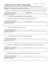 Explain that the above answers are purposes of figurative language. Figurative Language Worksheets Ereading Worksheets