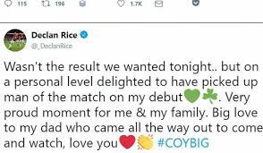 In two of his three caps for ireland , against turkey and the united states , he. Irish Fans Will Hate What Declan Rice Said Following His England Call Up