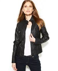 Studio M Faux Leather Moto Jacket Women Macy S Black Leather Bomber Jacket Leather Bomber Jacket Leather Jackets Women