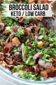 Keto Broccoli Salad With Bacon Recipe In 2020 Keto Side Dishes Low Carb Salad Low Carb Side Dishes