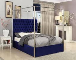 0 out of 5 stars, based on 0 reviews current price $232.99 $ 232. Buy Meridian Meridian Furniture Porter King Canopy Bed In Navy Blue Velvet Online