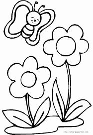 Printable cute smiling flower coloring page. Coloring Images Of Flowers Elegant Bee And Flower Coloring Pages Top Coloring Pages Flower Coloring Pages Cute Coloring Pages Butterfly Coloring Page