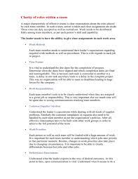Clarity Of Roles Within A Team