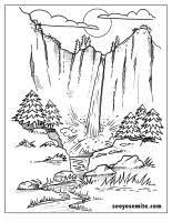 Download and print free waterfall 2 coloring pages. Printable Coloring Page For The Kids Of A Yosemite Waterfall Nature Coloring Pages Coloring Pages Coloring Pictures