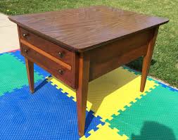 Mid Century Set 3 White Formica Nesting Stacking Tables W Oak Legs Metal Tips Ebay End Tables With Storage Mid Century Danish End Tables