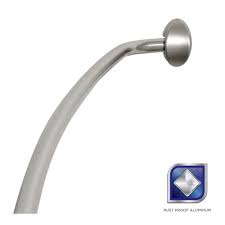 Glacier Bay Rustproof 72 In Adjustable Permanent Mount Curved Shower Rod In Satin Nickel Shower Curtain Rods Shower Rod Curtain Rods