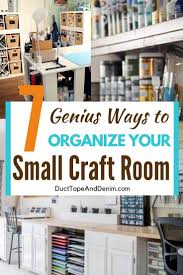 Use those wasted corners and awkward space to put in a cabinet or shelves to add storage. Organized Craft Rooms 7 Small Craft Rooms On A Budget Small Craft Rooms Craft Room Craft Room Organization