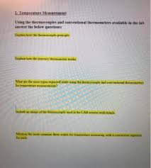 Hochwertige thermocouples von verschiedenen herstellern. 2 Temperature Measurement Using The Thermocouples Chegg Com