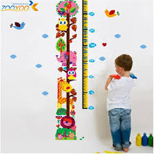 Giraffe Growth Chart Wall Stickers For Kids Room Home