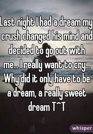 Last Night I Had A Dream My Crush Changed His Mind And Decided To Go Out With Me I Really Want To Cry Why Did It On Crush Meaning My Crush