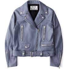 Acne Studios Mock Leather Moto Jacket 1 650 Liked On Polyvore Featuring Outerwear Jackets Blue Blue Leather Jacket Rider Kozhanaya Kurtka Odezhda Naryady
