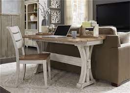 Farmhouse Reimagined Desk Flip Lid Sofa Table In Antique White Finish With Chestnut Tops By Liberty Furniture 652 Ot1031 Sofa Table Design Sofa Table Decor Liberty Furniture