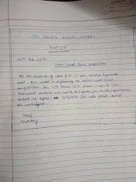 Heading (subject of the notice). Writing 3 You Are Sushma Suraj The Cultural Secretary Of St John S School Mumbai You Have Been Asked To Inform The Students Of Class 8 To 10 About An Inter School Dance Competition