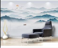 If you want to do a bit of… Hand Bemalt Berge Mit See Szene Landschaft Tapete Wandbild Etsy Landschafts Tapete Tapeten Wandbilder Tapeten