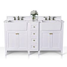 white double sink bathroom vanity with