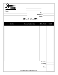 Salon Receipt Salon Services Salons Natural Hair Salons