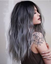 Jet black hair with highlights. Silver Ombre Hair The 18 Hottest Examples Of 2021