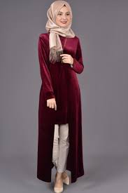 Modamerve Tesettur Kadife Tunik Modelleri Moda Tesettur Giyim Tunik Moda Stilleri Kadife