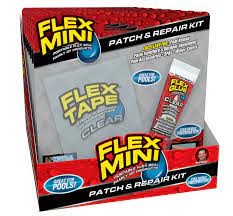 Additionally, this professionally designed pool patch even allows you to remove the release liner we're confident that you find the h2o pool patch kits to be the easiest way to patch your vinyl pool. Flex Seal Mini Pool Patch And Repair Kit Includes Flex Tape And Flex Glue Clear Walmart Com Walmart Com